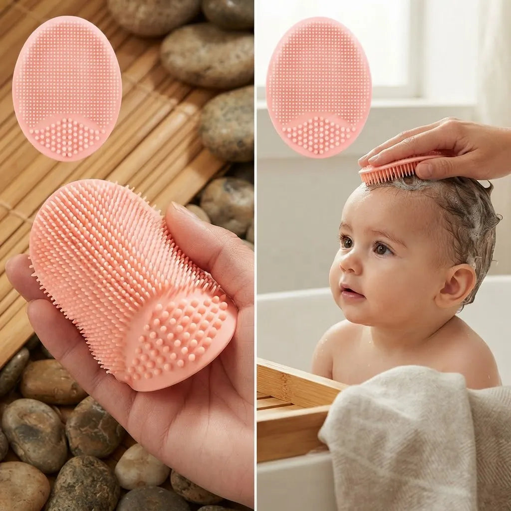 Cepillos Baño Ducha Silicona Bebes Masaje Cabeza Suave